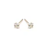 Simply Whispers 14k Yellow Gold Stud Earrings 3mm Square Crystal Sale