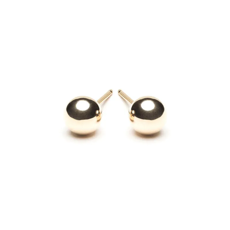 Simply Whispers 14k Yellow Gold Stud Earrings Medium Ball Hot