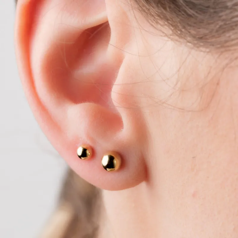 Simply Whispers 14k Yellow Gold Stud Earrings Medium Ball Hot