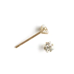 Simply Whispers 14k Yellow Gold Stud Earrings 3mm Square Crystal Sale