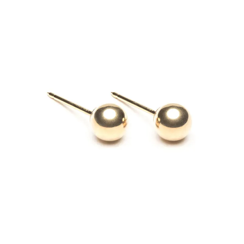 Simply Whispers 14k Yellow Gold Stud Earrings Medium Ball Hot