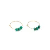 Simply Whispers 14k Yellow Gold Turquoise Charm Hoop Earrings Online