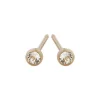 Simply Whispers 14k Yellow Gold Zirconia Bezel Stud Earrings Fashion