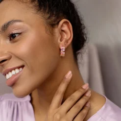 Simply Whispers Lavender Crystal Huggie Hoops Best