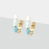 Simply Whispers Light Blue & White Enamel Huggie Hoops Online