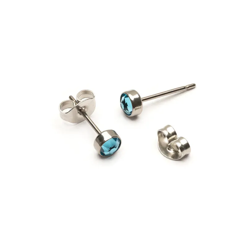 Simply Whispers Light Blue Titanium Stud Earrings Online