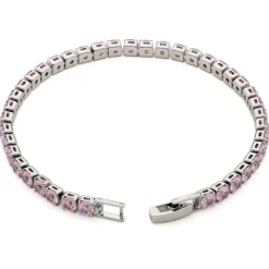 Simply Whispers Light Pink Round Zirconia Tennis Bracelet New