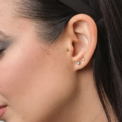 Simply Whispers March Birthstone 14k Gold Plated Stud Earrings Online