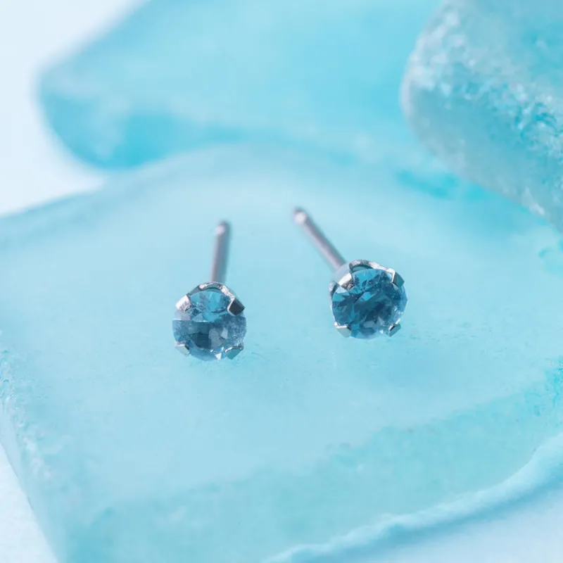 Simply Whispers March Birthstone Stainless Steel Stud Earrings Best