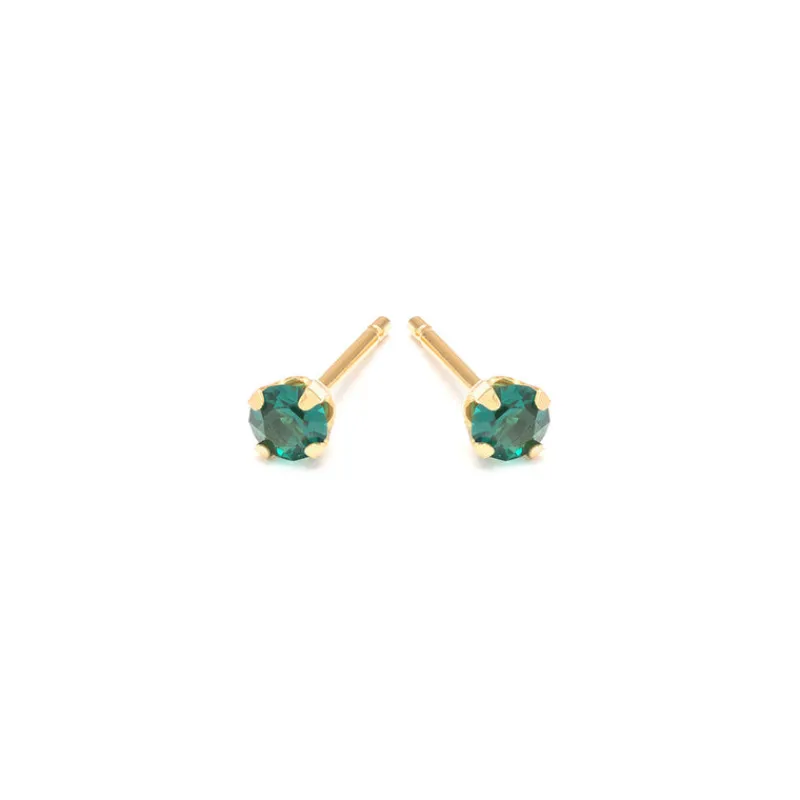 Simply Whispers May Birthstone 14k Gold Plated Stud Earrings Hot