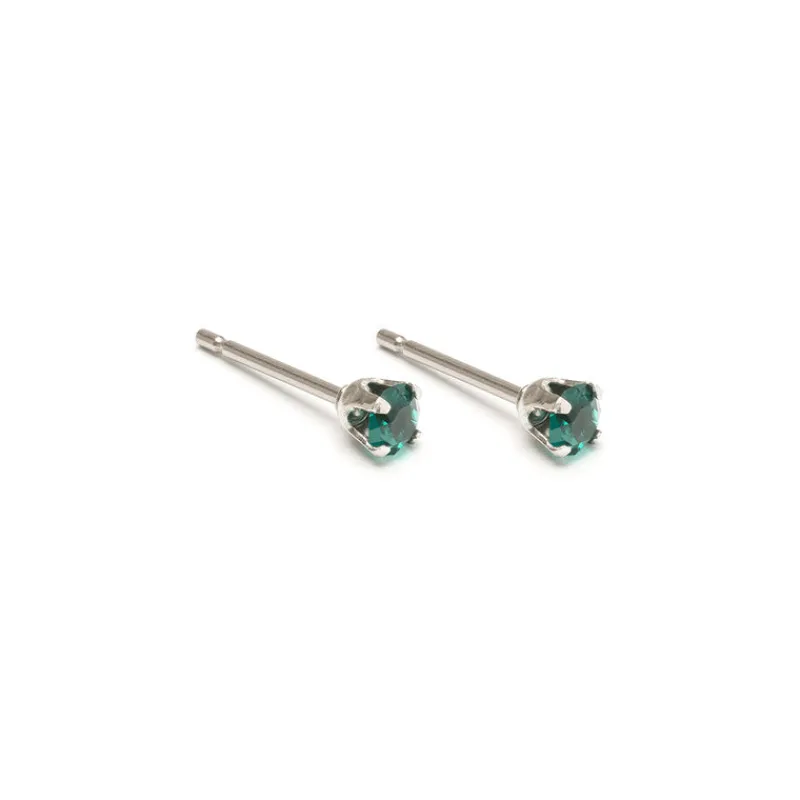 Simply Whispers May Birthstone Stainless Steel Stud Earrings Online