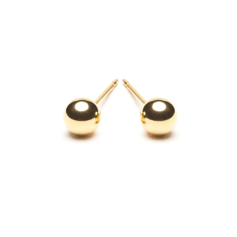 Simply Whispers Medium Ball Stud Earrings Gold Plated Clearance