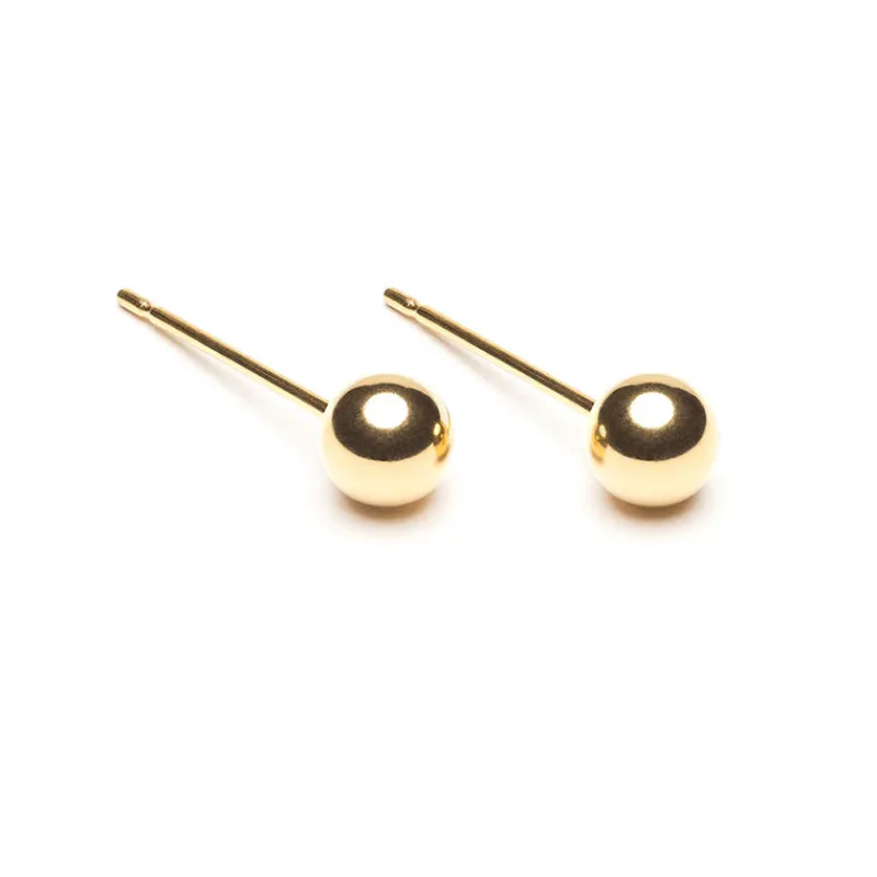 Simply Whispers Medium Ball Stud Earrings Gold Plated Clearance