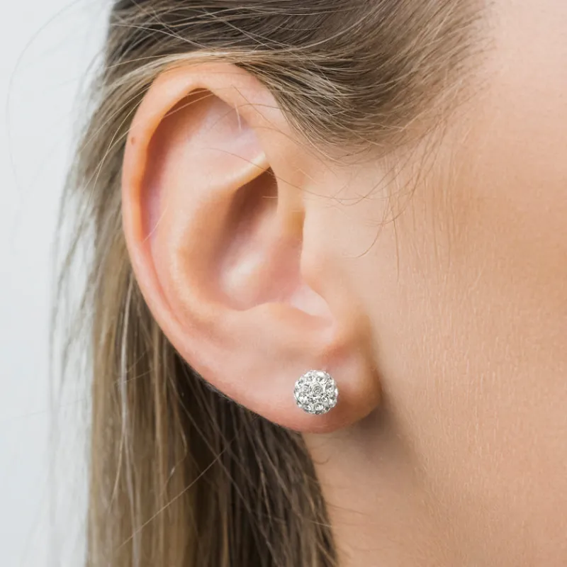 Simply Whispers Medium Crystal Pave Earrings Outlet