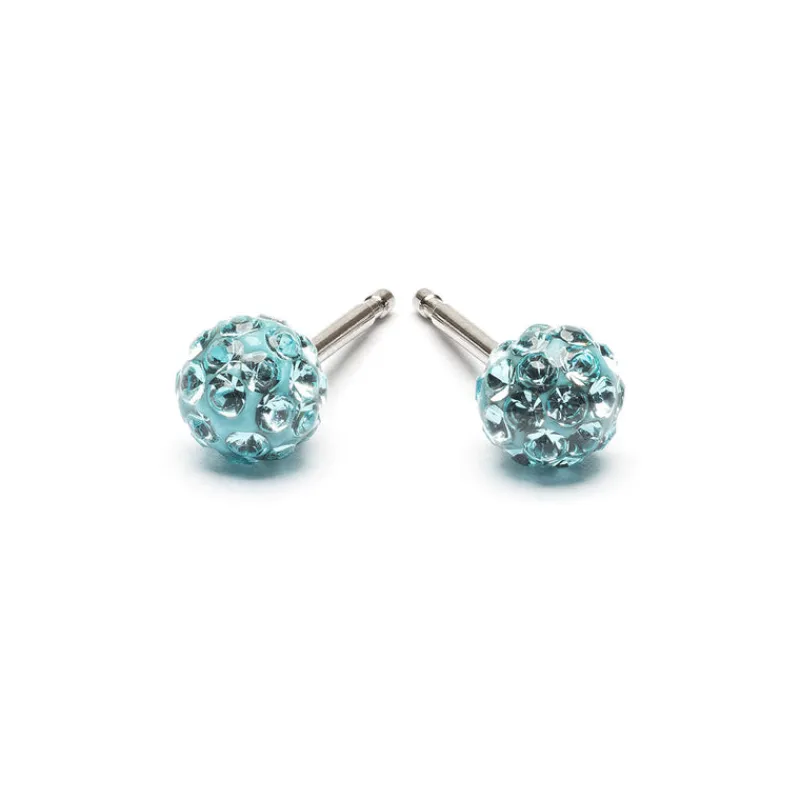 Simply Whispers Mini Aqua Pave Earrings Online