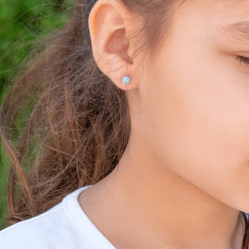 Simply Whispers Mini Aqua Pave Earrings Online