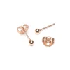 Simply Whispers Mini Ball Stud Earrings Rose Gold Plated New