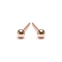 Simply Whispers Mini Ball Stud Earrings Rose Gold Plated New