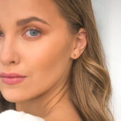 Simply Whispers Mini Ball Stud Earrings Rose Gold Plated New