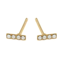 Simply Whispers Mini Bar Gold Stud Earrings Discount