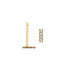 Simply Whispers Mini Bar Gold Stud Earrings Discount