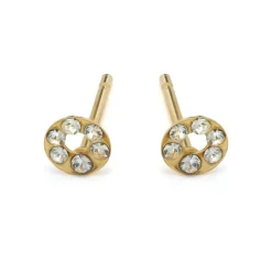 Simply Whispers Mini Circle Gold Stud Earrings Outlet