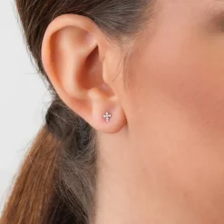 Simply Whispers Mini Cross Stud Earrings Online