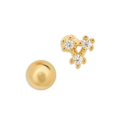 Simply Whispers Mini Crystal Gold Helix Single Earring Fashion