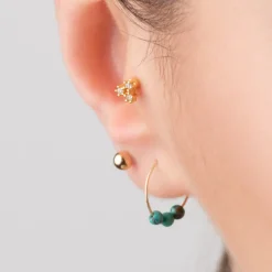 Simply Whispers Mini Crystal Gold Helix Single Earring Fashion