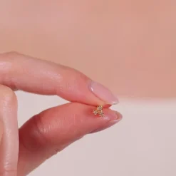 Simply Whispers Mini Crystal Gold Helix Single Earring Fashion