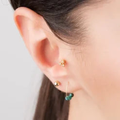 Simply Whispers Mini Crystal Gold Helix Single Earring Fashion