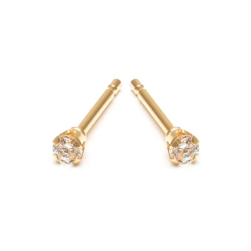 Simply Whispers Mini Crystal Stud Earrings Gold Plated Hot