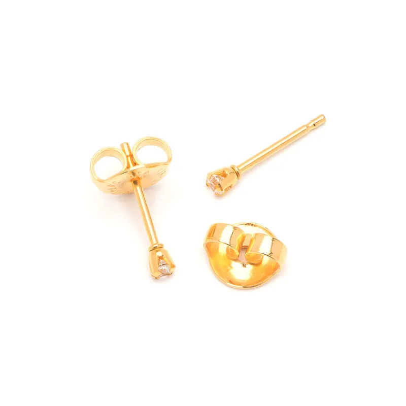 Simply Whispers Mini Crystal Stud Earrings Gold Plated Hot