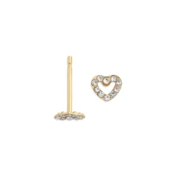 Simply Whispers Mini Heart Gold Stud Earrings Outlet