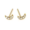 Simply Whispers Mini Moon Gold Stud Earrings Best