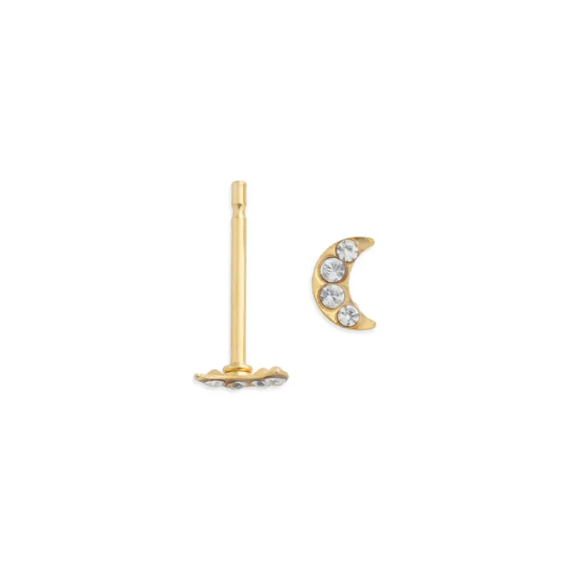 Simply Whispers Mini Moon Gold Stud Earrings Best