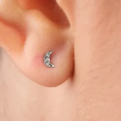 Simply Whispers Mini Moon Stud Earrings Clearance