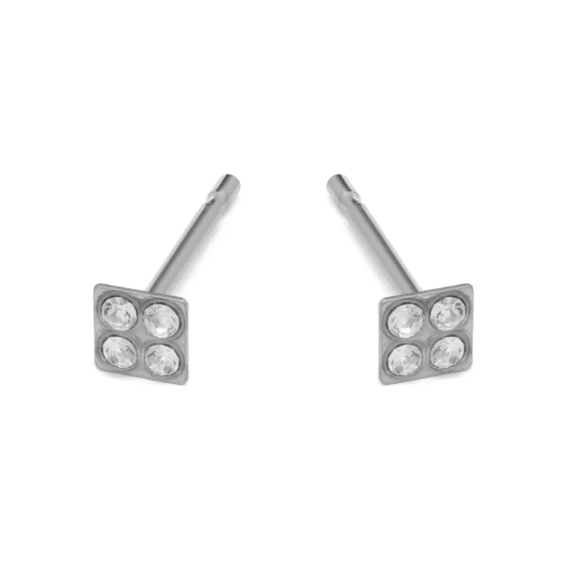 Simply Whispers Mini Square Stud Earrings Clearance