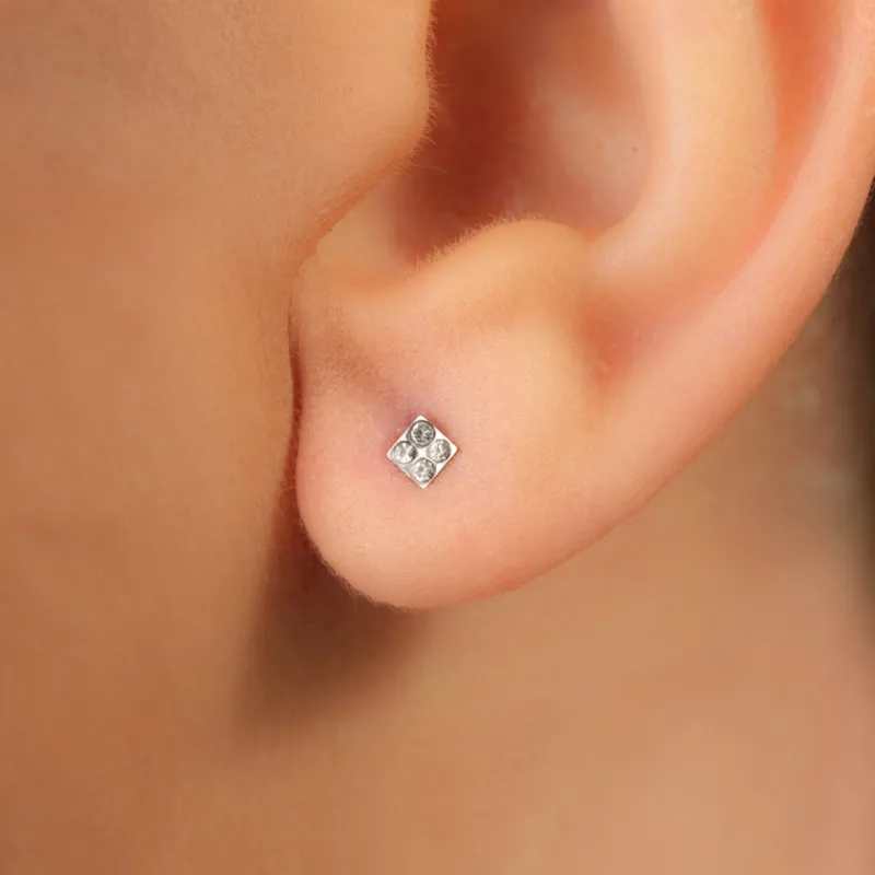 Simply Whispers Mini Square Stud Earrings Clearance