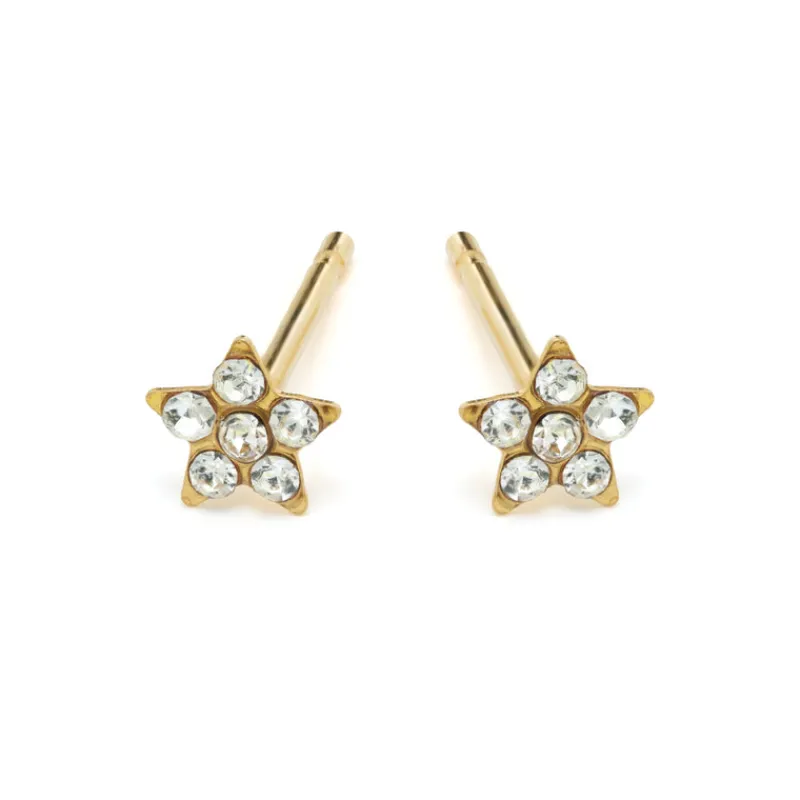 Simply Whispers Mini Star Gold Stud Earrings Sale