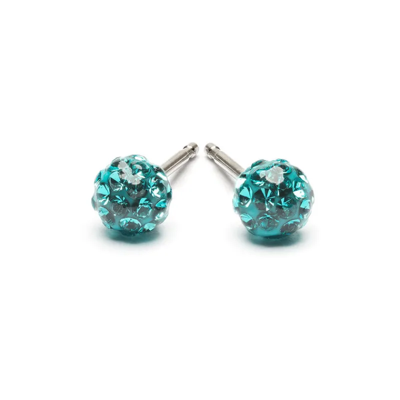 Simply Whispers Mini Turquoise Pave Earrings Clearance