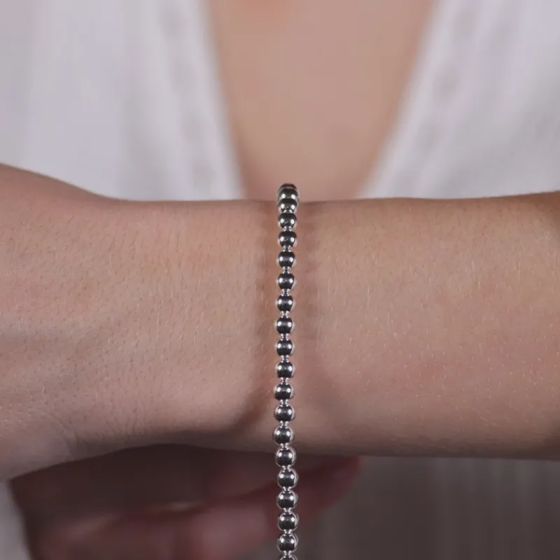 Simply Whispers 5 mm Ball 925 Sterling Silver Bracelet Fashion