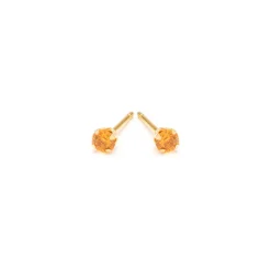 Simply Whispers November Birthstone 14k Gold Plated Stud Earrings Outlet