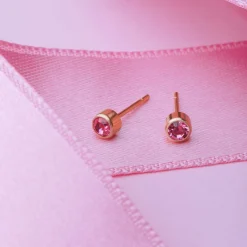Simply Whispers October Birthstone 14k Gold Plated Earrings Sale