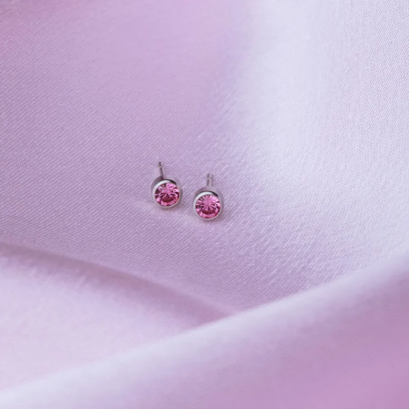 Simply Whispers October Birthstone Stainless Steel Earrings Outlet