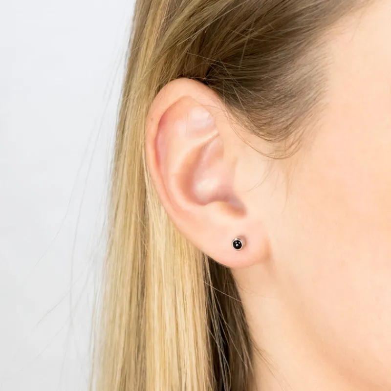 Simply Whispers Onyx Mini Stud Earrings Clearance
