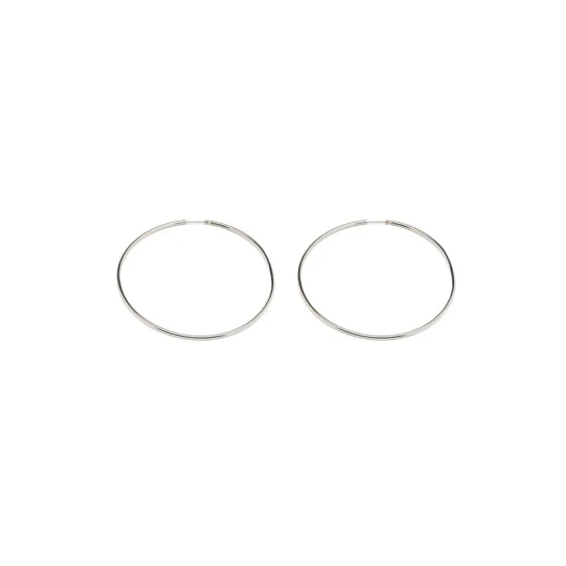 Simply Whispers Oversized Endless Hoop Earrings Silver Plated Discount