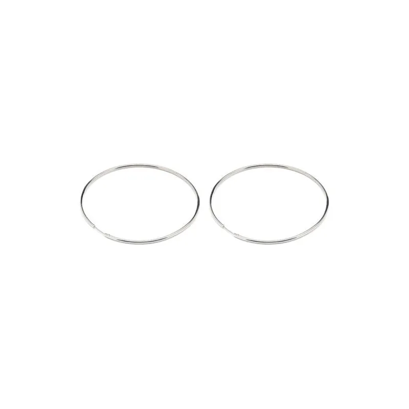 Simply Whispers Oversized Endless Hoop Earrings Silver Plated Discount