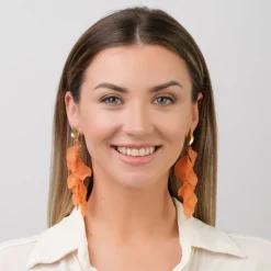 Simply Whispers Peach Begonia Dangle Earrings Discount