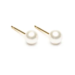 Simply Whispers Pearl Stud Earrings 5mm Gold Plated Best